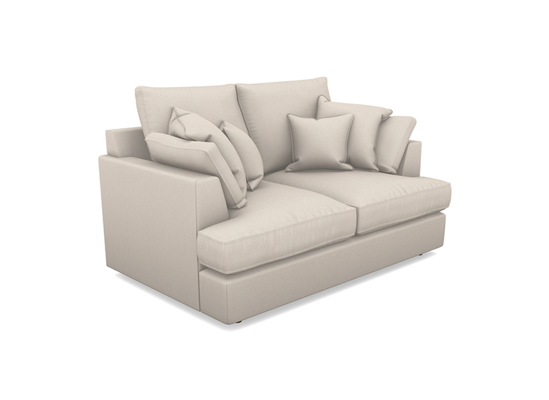 1 Slingsby 2 Seater Fitted Cover Sofa in Two Tone Plain Biscuit